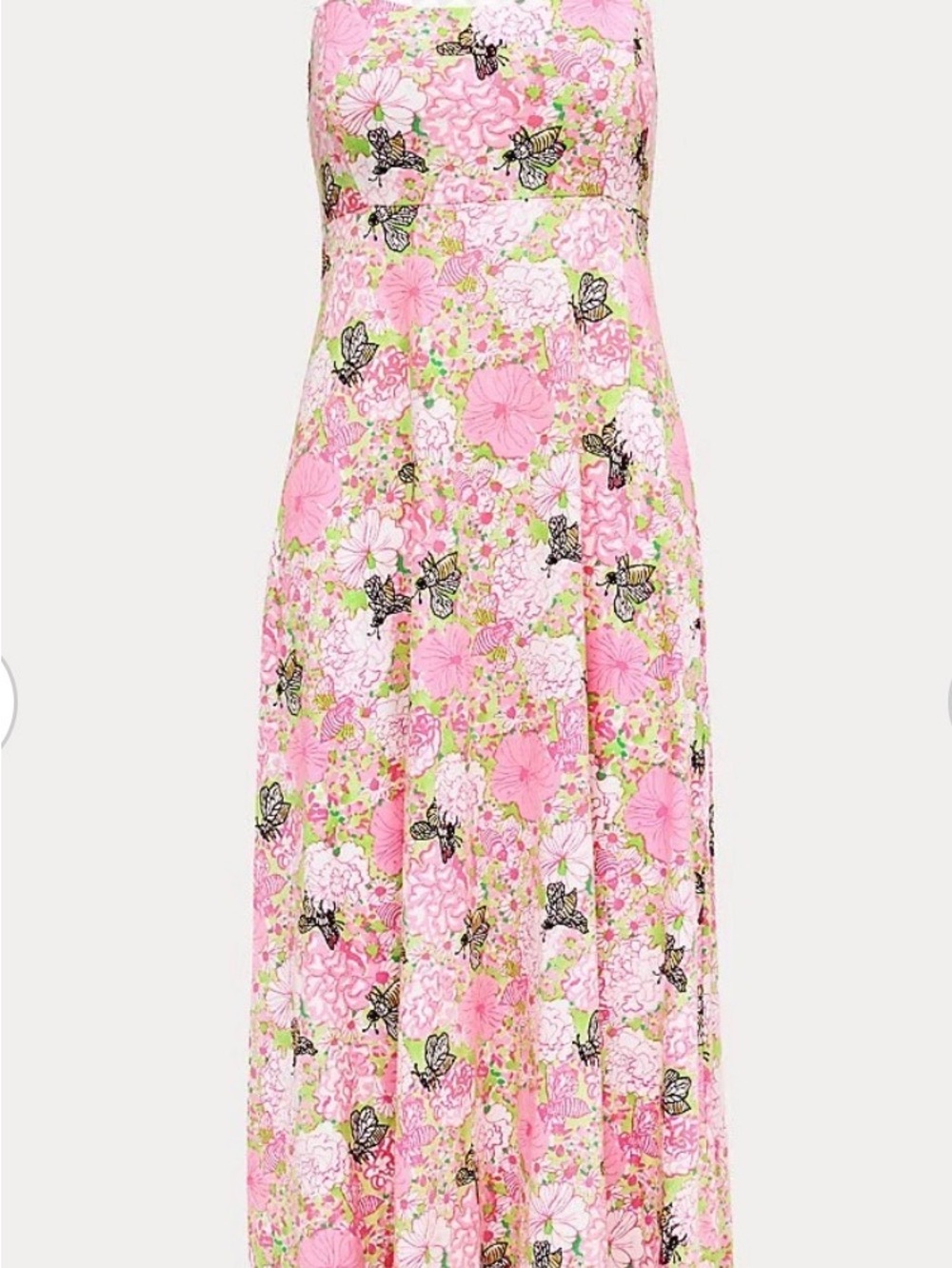 Lilly Pulitzer Pink Floral Scallop-Trim Midi Dress - Picture 3 of 4